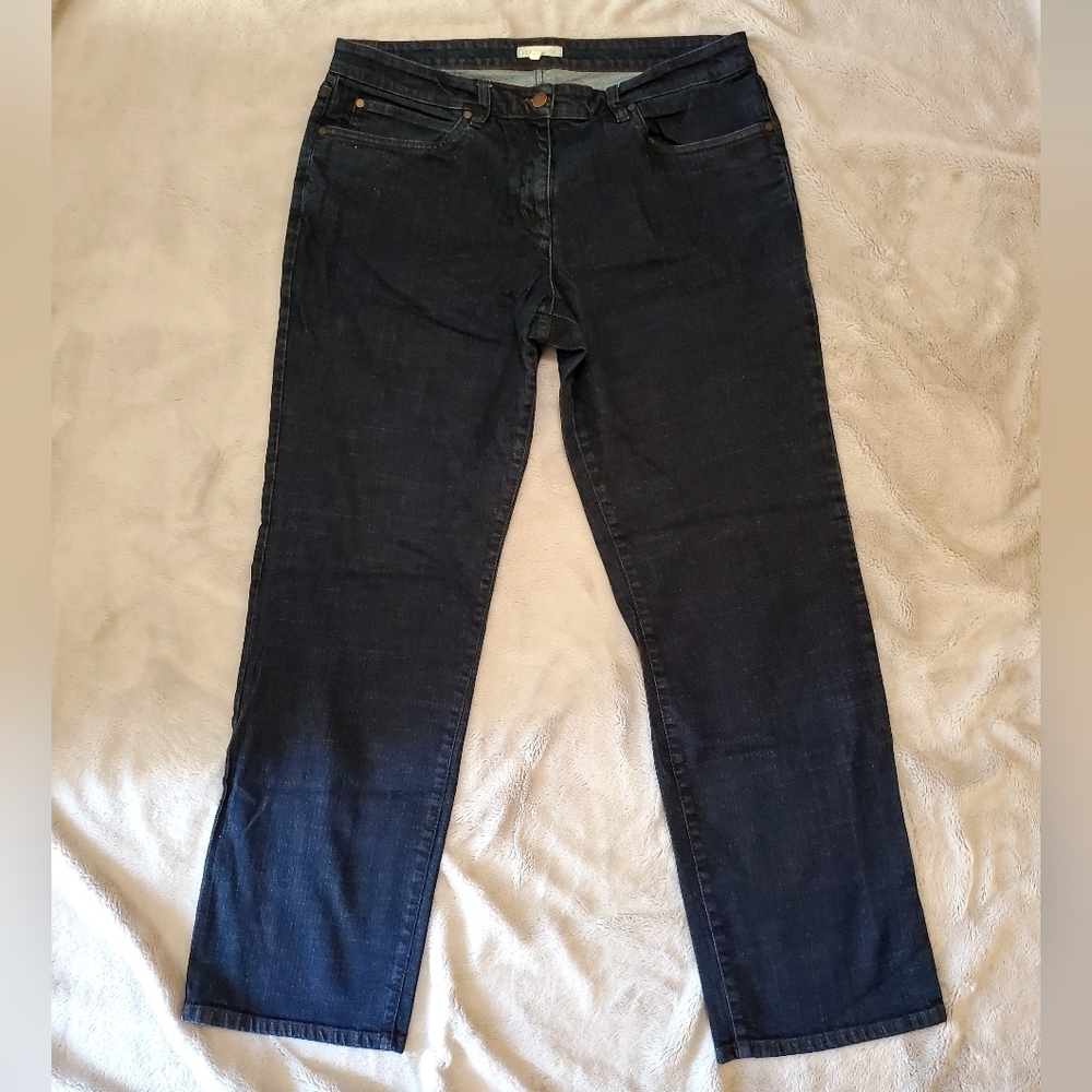 Eileen Fisher Dark Blue Jeans Size Large